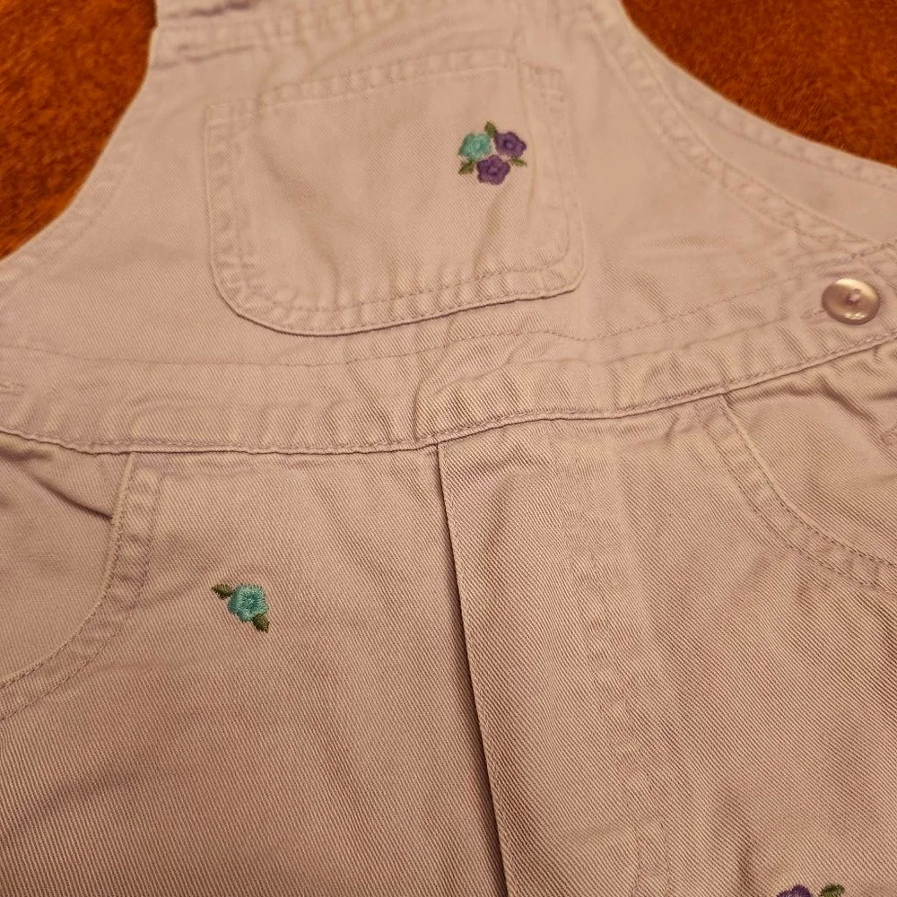 Baby The Children's Place Overalls 18 Months Lavender with Floral Embroidery A2